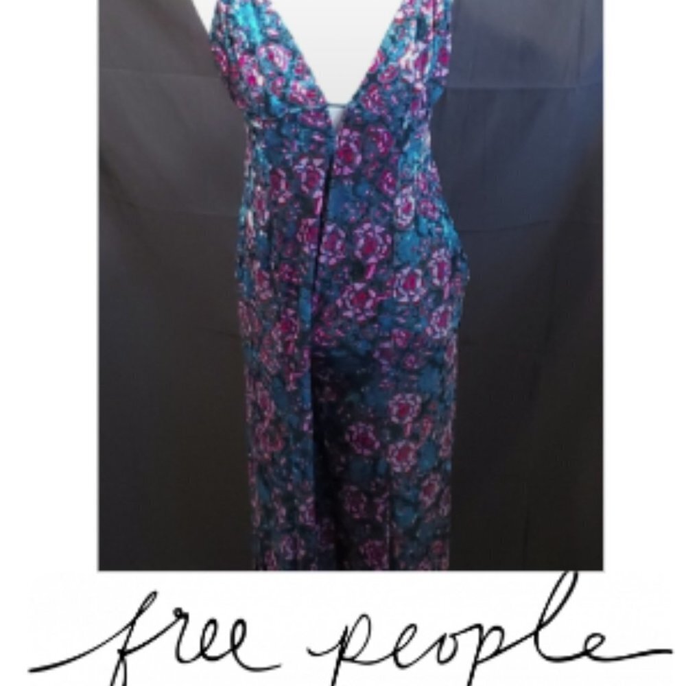 Free People Velvet Rose Jumpsuit SZ MD